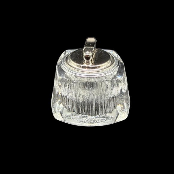 Nancy Daum Crystal Table Lighter Signed Vintage MCM Ice Cube Textured France - Picture 5 of 13